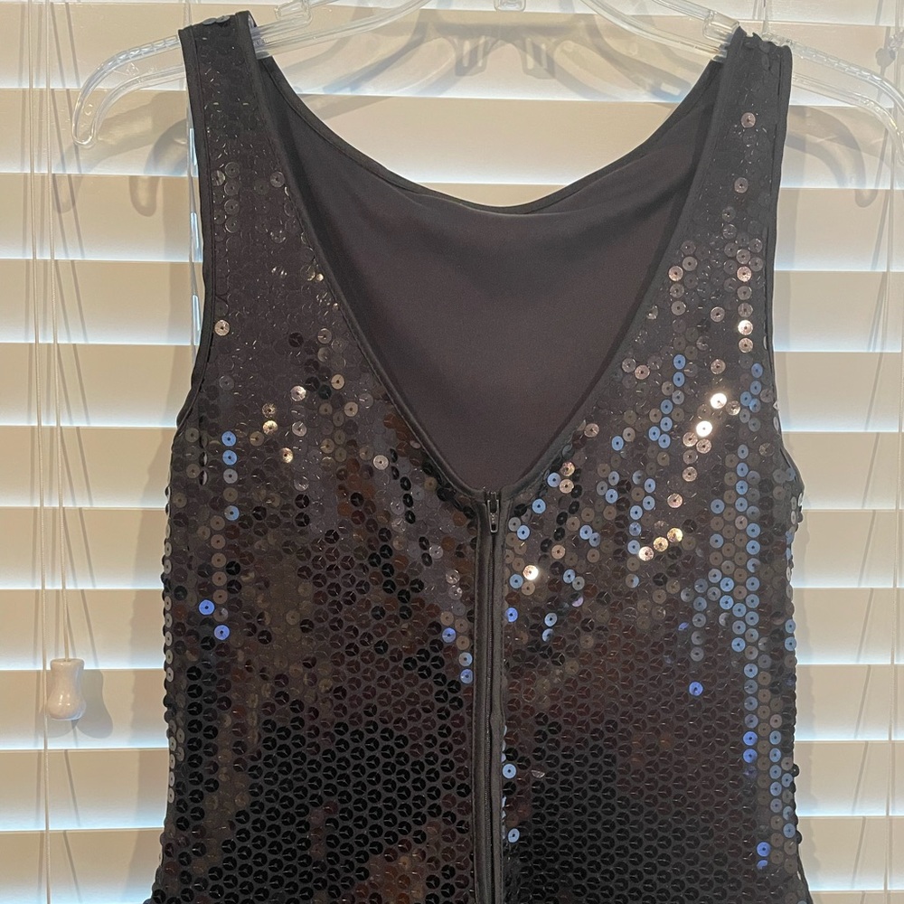 Js Collection Black Sequin Satin Formal Long Gown… - image 4